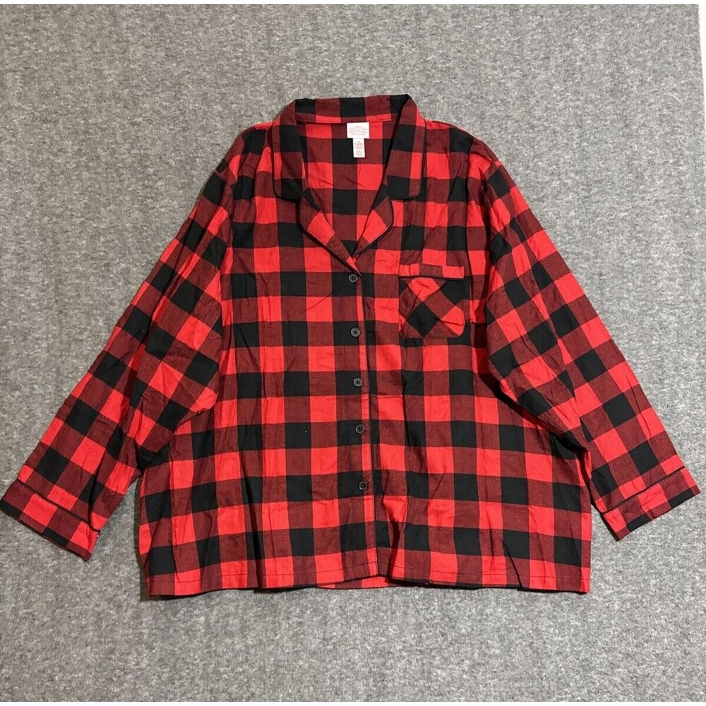 Wondershop Target Women’s Sleepwear Long Sleeve Plaid Buffalo Red 3XL